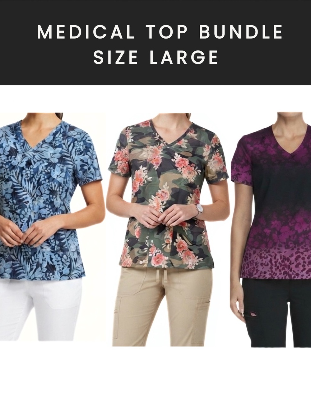 Koi Lite • Women’s Medical Top Bundle • 
Dickies • ButterSoft • Size Large